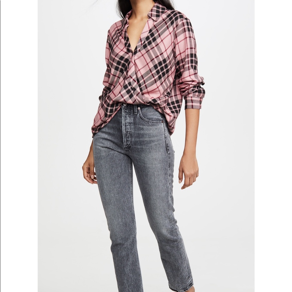 Splendid Beckett Pink Plaid Wrap Top